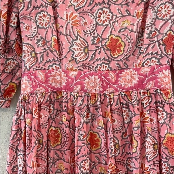 "Rosewater Reverie" Madison Mathews Boho Maxi Dress Backless Cotton Dress Large - Picture 7 of 14